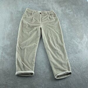 Topshop Beige Corduroy Pants Womens UK16 / US12 EU44 High Waist Casual 5833